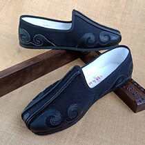 Spring and autumn old Beijing cloth shoes mens handmade tire bottom cloud head sprinkle shoes Taoist Tai Chi wear-resistant casual ten-party morning exercise shoes