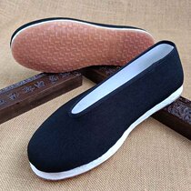 New old Beijing cloth shoes mens yuan round mouth shoes old man spring and autumn casual walking rubber sole comfortable and breathable melaleuca bottom