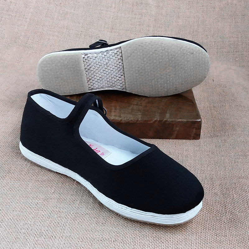 Pure handmade thick layered bottom old Beijing cloth shoes women's shoes mother shoes middle-aged and elderly dance shoes dress lace-up shoes