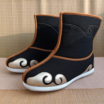 New old Beijing cotton boots mens trend Boots Boots Winter plus velvet warm moire shoes Taoist big yellow boots