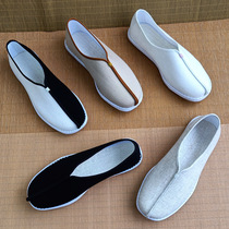 New old Beijing cloth shoes mens handmade silk loofah summer breathable single shoes monk layman shoes White