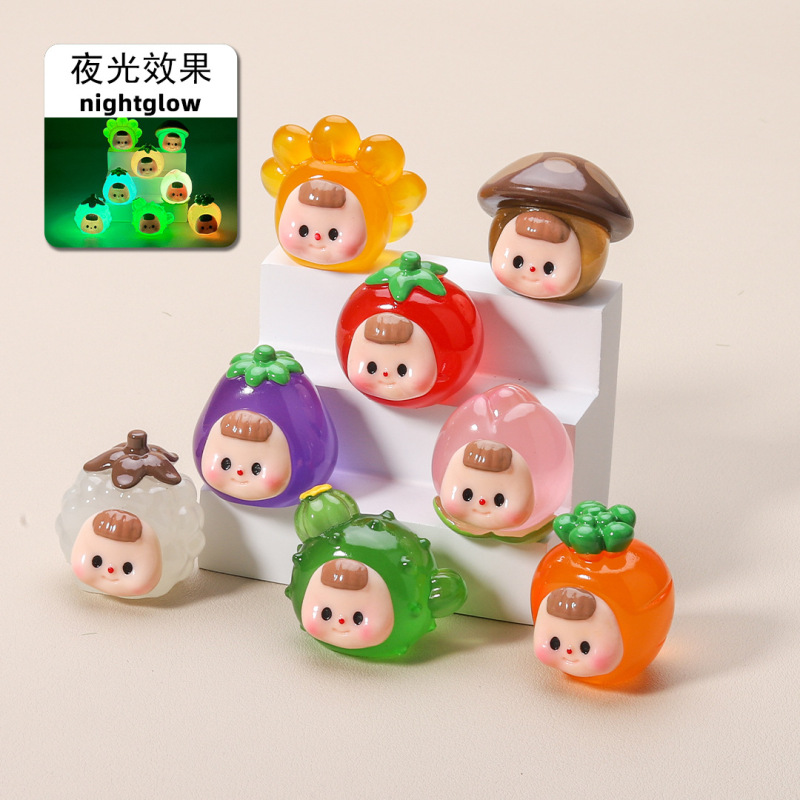 New Arrival, Set of 8, Price ~ (so Cute) Luminous Plant Sister Resin DIY Ornaments and Pendants