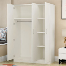 Eurostyle Wardrobe White Solid Wooden Large Wardrobe Bedroom Furniture Finished Wardrobe Plate assembled 45-6 doors closet