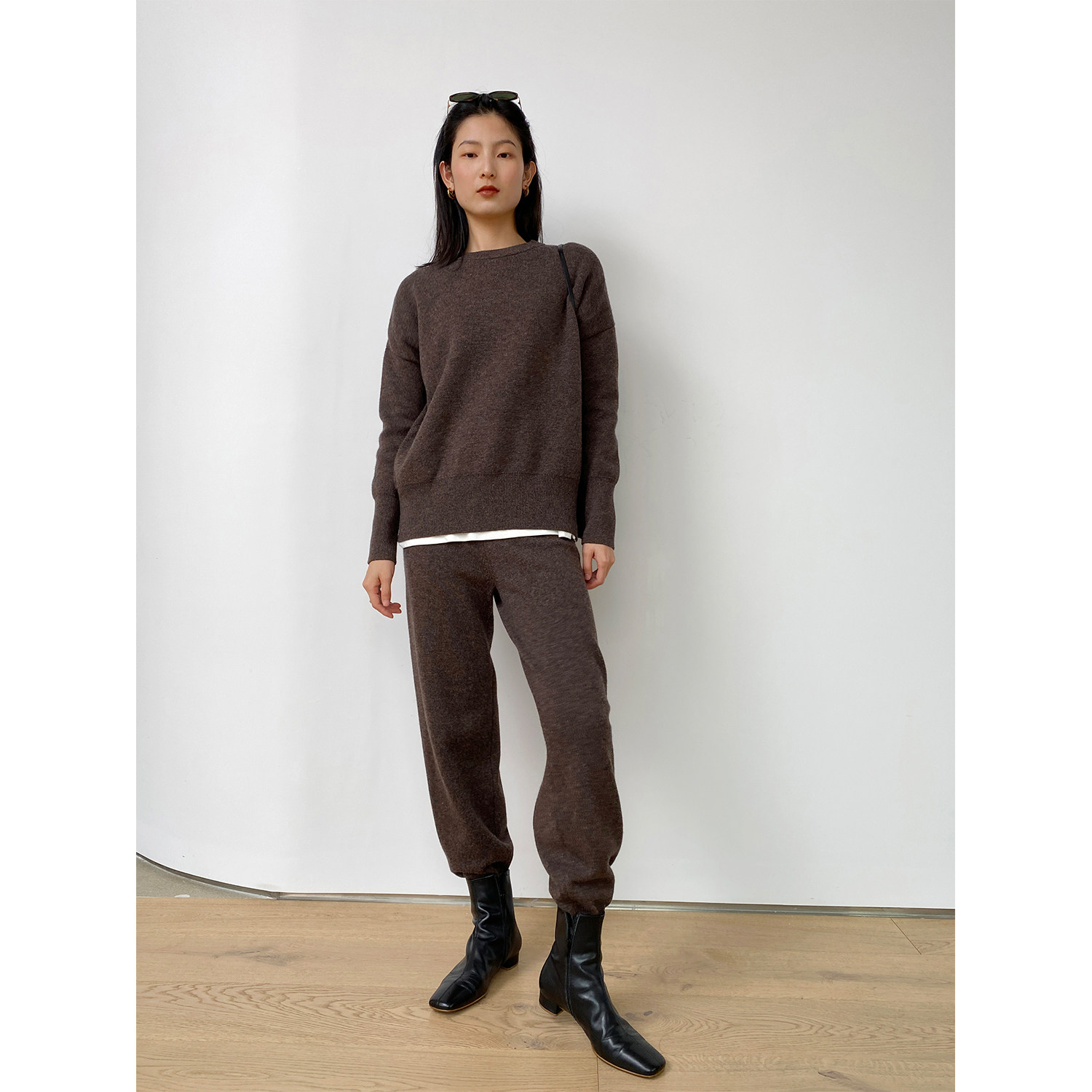 MRS Studios easy to handle Merlinu wool autumn winter sports sweater suit round collar blouses jacket pants