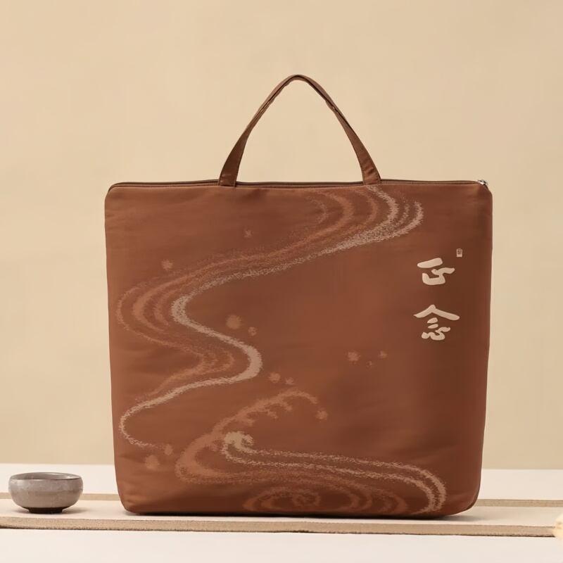 2026 New Style Woven Embroidery Craft Handbag, Sea Green Storage Bag, Special Bag for Storing Sutras and Scriptures, Hand-Held Sutra Copying Bag