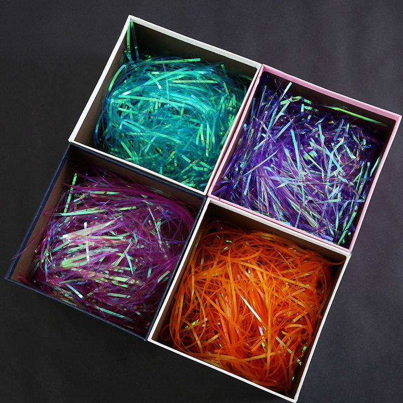 3mm variety of colorful chicken coop grass linear magic silk raffia gift box packaging filler wedding decoration