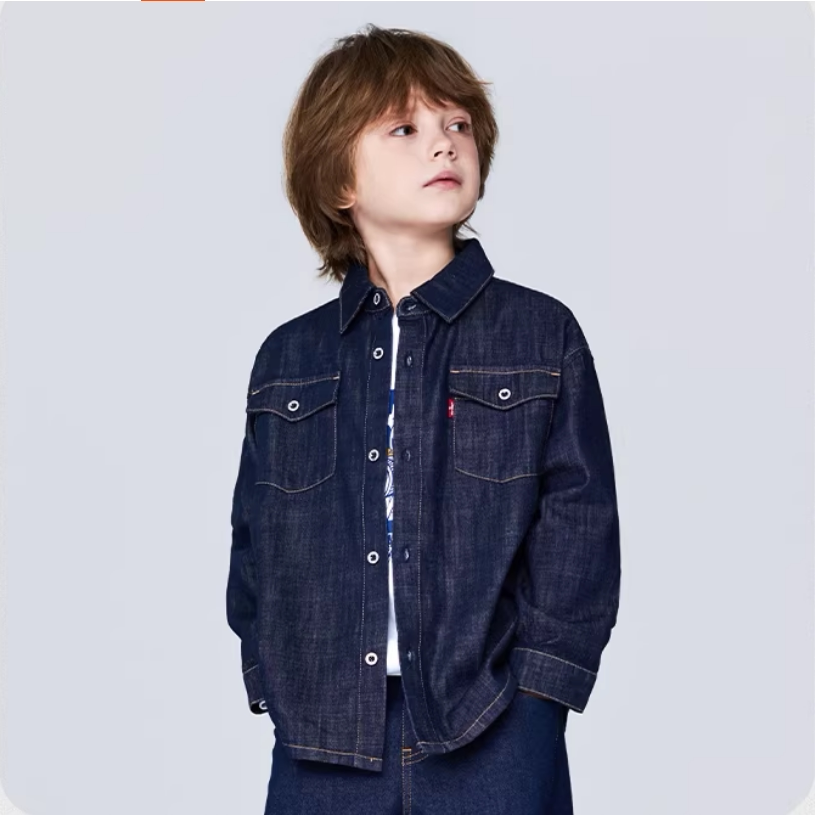 天降20%！Levis李维斯儿童牛仔衬衫外套夹克