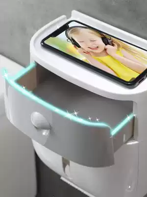 Creative powder room tissue box Toilet toilet paper shelf Punch-free roll toilet paper tube Toilet paper removable toilet paper toilet paper box