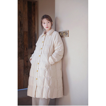 An old original with winter style ultra-fine 40 strips of milk white pure cotton light core suede with long and warm and thick down clothes 7015