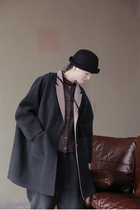 An old original with winter style grey powder Coloured beautiful slave pure wool double-sided intimacy style retro large coat jacket 4646