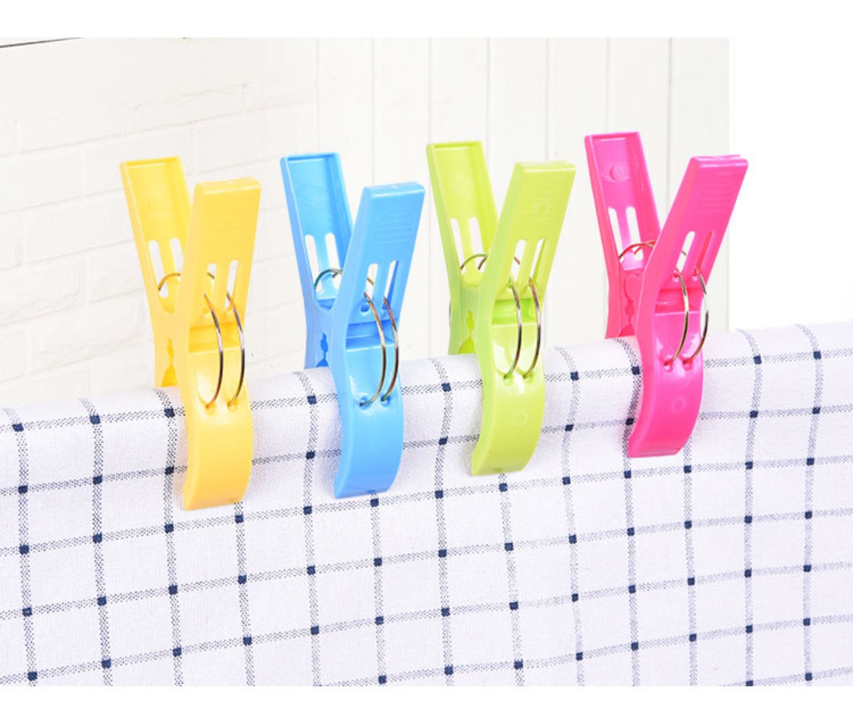 Clip nhựa lớn mạnh mẽ chống gió quần áo clip khô quần áo lớn clip clip clip quần áo duy nhất clip - Hệ thống giá giặt con lăn quần áo