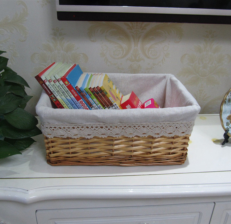 Willow baskets and rattan new quiet elegant living box bamboo sundries basket grass box bamboo basket pastoral storage woven basket