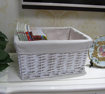 Jingoyoku Dirty Clothes Basket Clothes Basket Willow-knitted handicraft containing basket finishing box white can be made