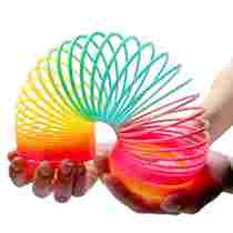 Large rainbow ring magic plastic stacked coil spring coil toy luminous elastic pull ring adult childrens game