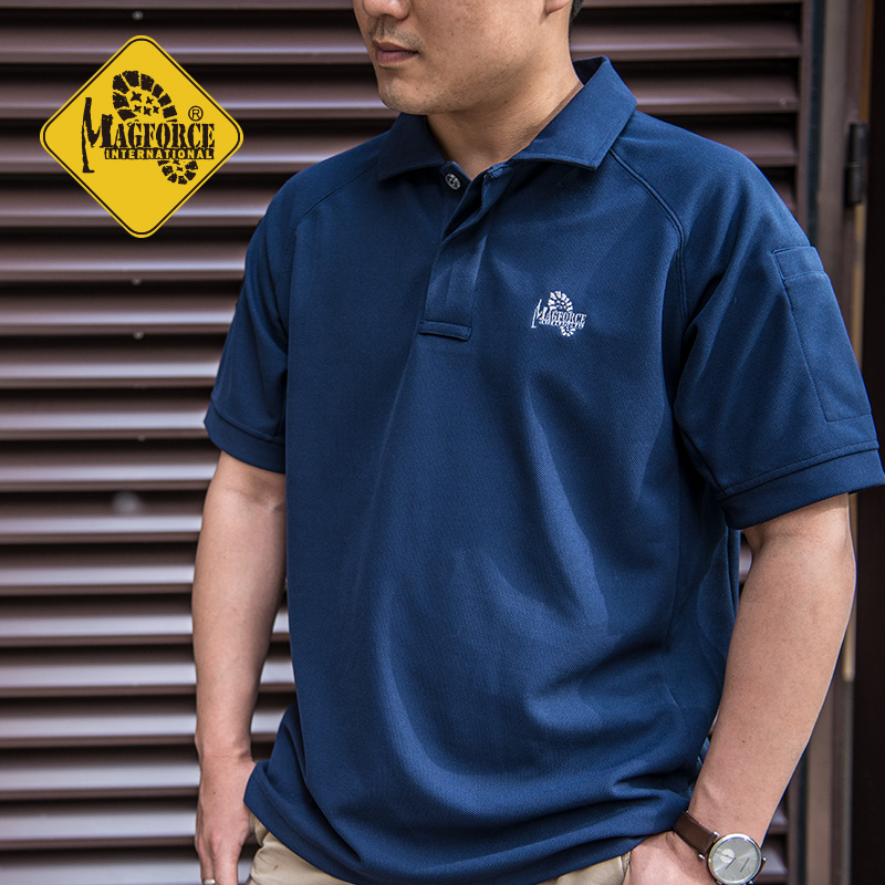 magforce McGhos casual lapel short-sleeved polo shirt Taima C0115 men's summer solid color quick-drying