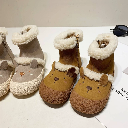 Милые утепленные сапоги подходит для мужчин и женщин для девочек, в корейском стиле, средней длины