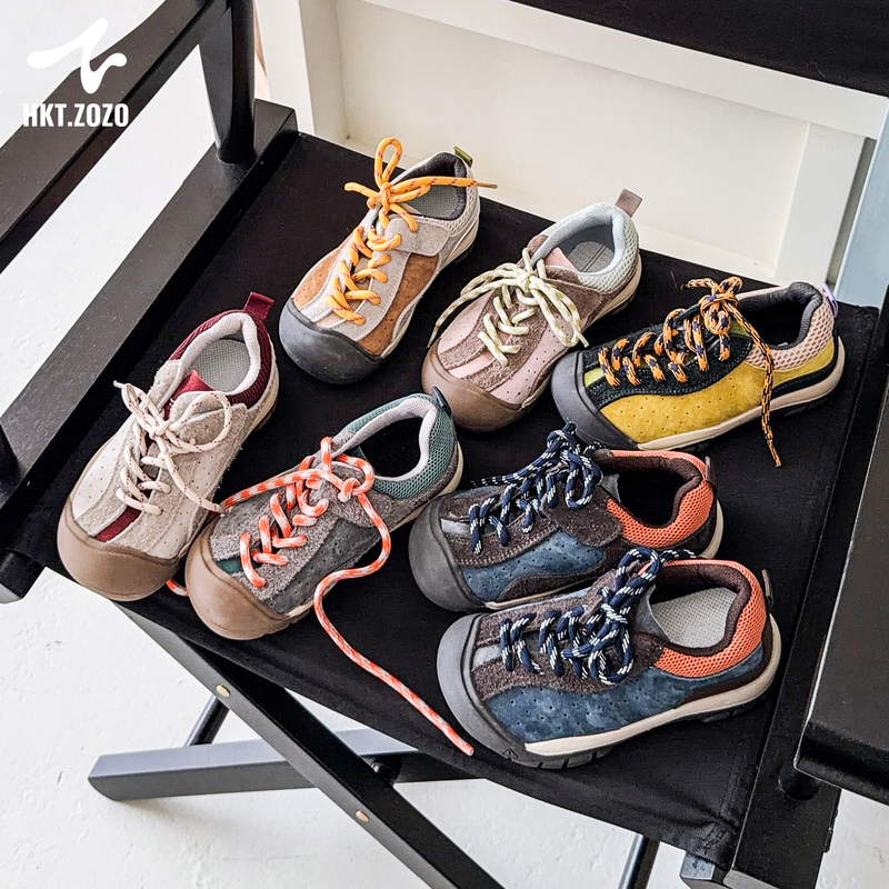 Zuozuo Home Hktzozo Genuine Children's Mountain-Style Outdoor Hiking Shoes for Boys and Girls, Korean Version Color-Blocking Lightweight Sports Shoes