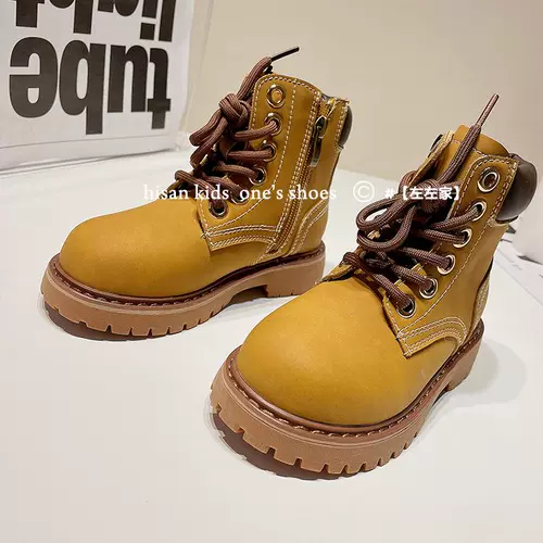 Martens, высокие детские классические короткие сапоги подходит для мужчин и женщин в английском стиле, из натуральной кожи