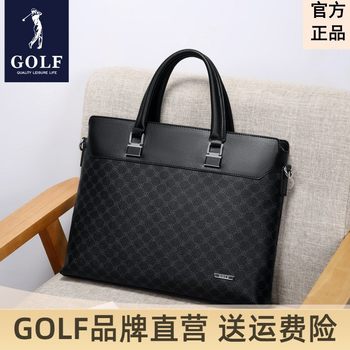 Golf men's business briefcase 2025 new old-fashioned large-capacity casual handbag men's business trip computer bag