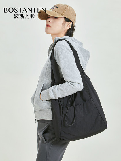 波斯丹顿新款托特包女抽绳双肩背包小众设计大容量通勤单肩手提包