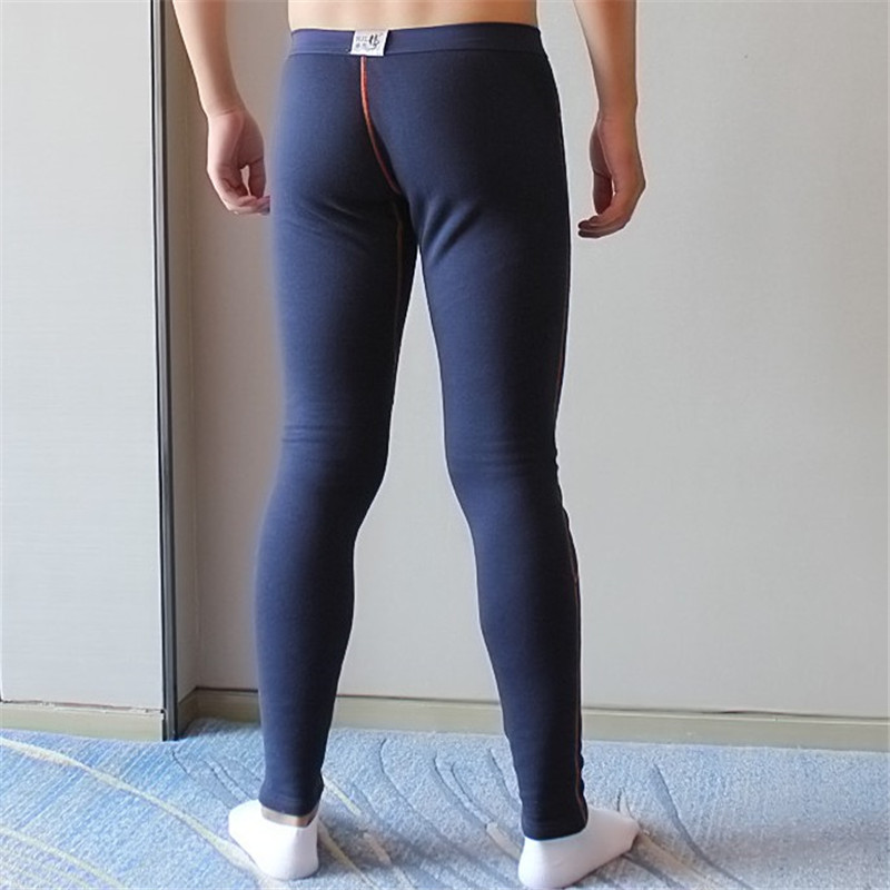 Quần ấm áp nam Hua Jielong cộng với nhung dày mùa thu và mùa đông mẫu thấp eo thon quần legging mùa thu quần đơn quần legging lót lông