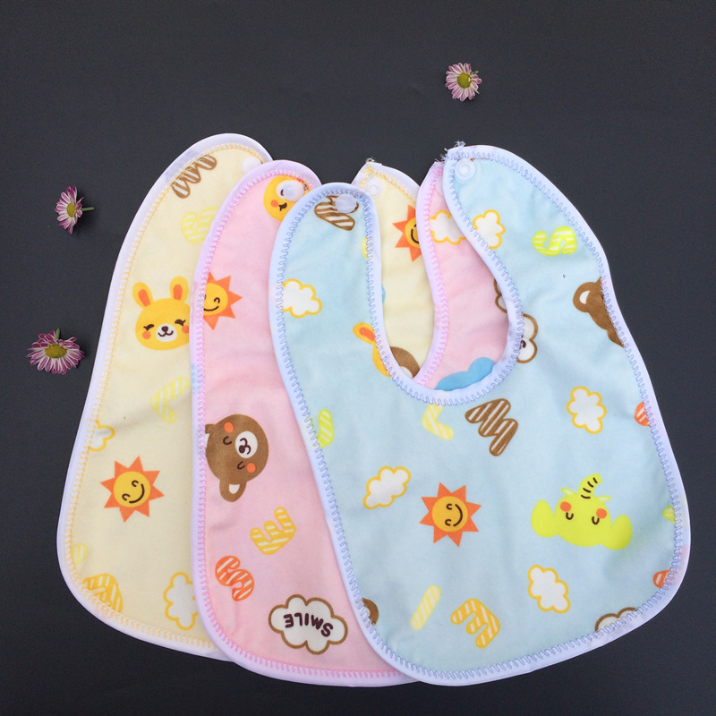 Baby cotton bib kids Crystal velvet waterproof double-layer saliva towel baby bib bib bib Velvet
