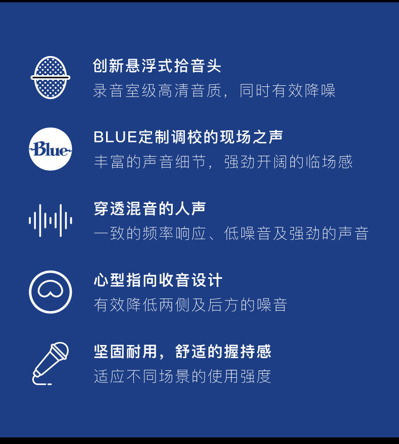 Blue E300/200/100 动圈电容麦克风专业话筒直播游戏K歌录音插图2