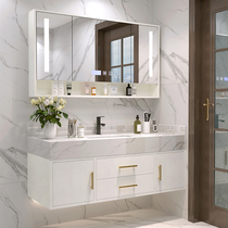 Modern simple intelligent bathroom cabinet combination Marble sink set Bathroom Hand wash basin basin basin pool