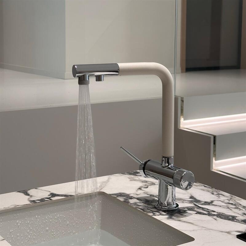 German Copper Three-In-One Faucet for Kitchen Sink, Multi-Functional Water Purification Pull-Out Faucet