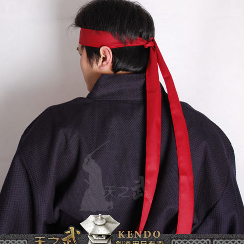 (Tian Zhenwu) Samurai head belt loop Samurai suit bundle sleeve elegant black and white red three colors into Kendo