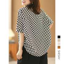 Xiao said loose and thin 100 hitch point short sleeve shirt woman retro fashion casual shirt 2022 Summer new