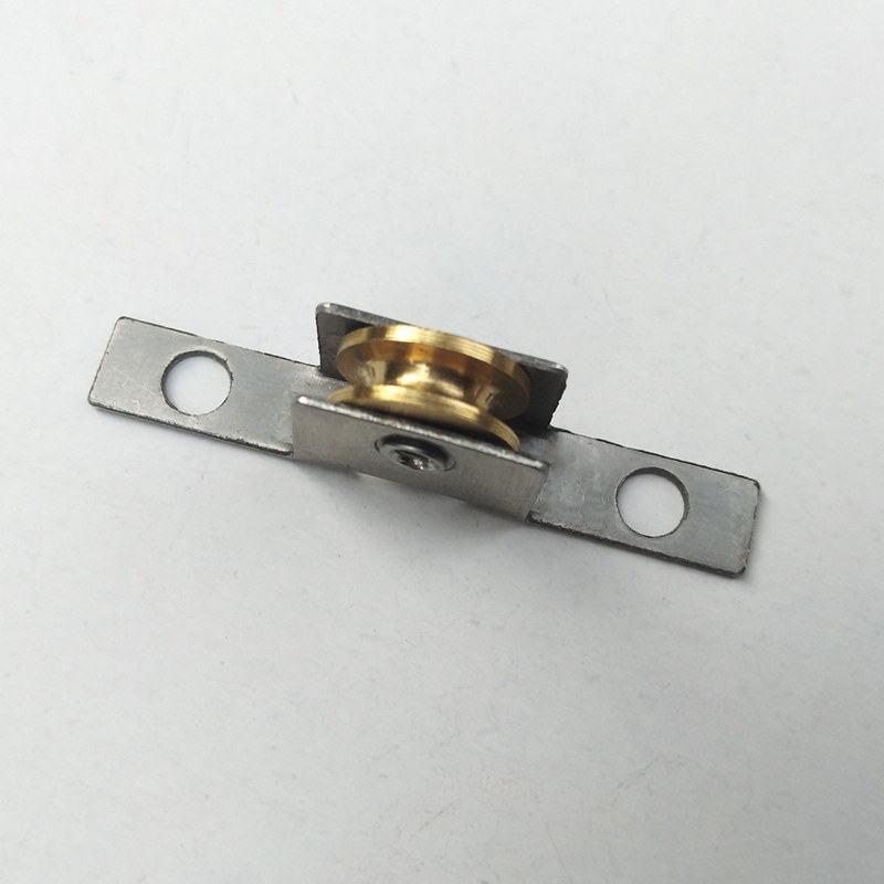 Aluminum alloy push-pull translational mosquito screen gauze door pulley 7 mm wide stainless steel bracket shaft real copper groove wheel