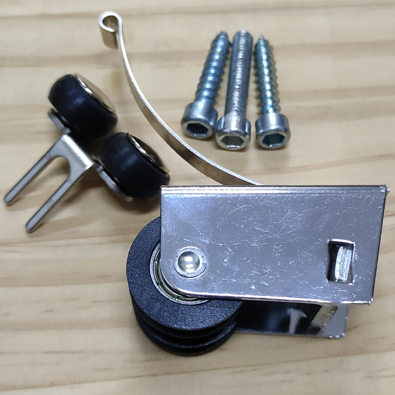 Side By Side Groove Wheel Heavy Titanium Magnesium Alloy Wardrobe Moving Door Wheel Balcony Kitchen Ramen Pulley Glass Cabinet Door Wheel