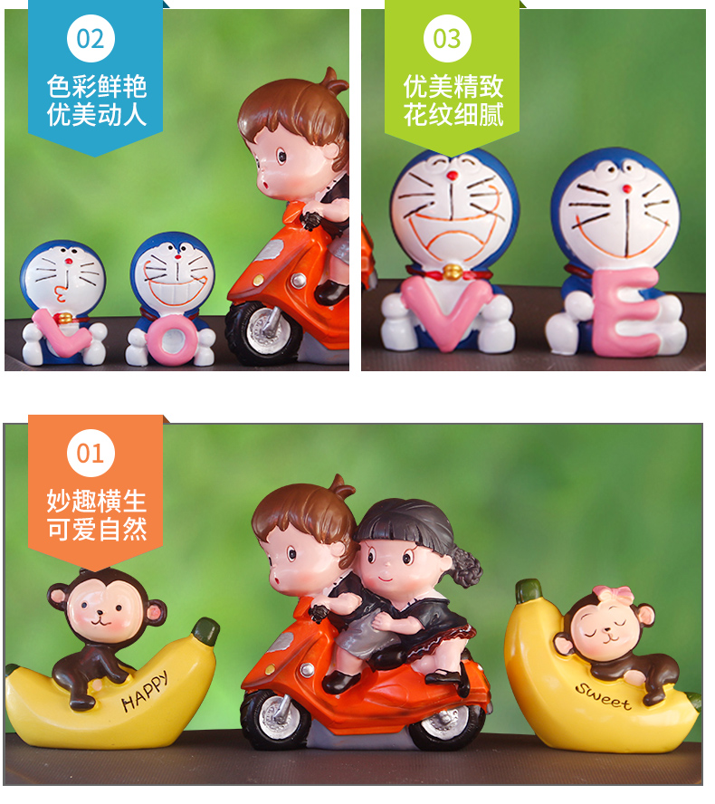 Cặp vợ chồng hai nhỏ không đoán phụ kiện xe hơi Đồ trang trí xe dễ thương Trang trí xe cung cấp phụ kiện xe hơi nam và nữ phụ kiện trang trí xe hơi