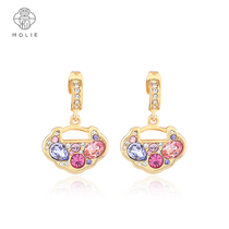 molie original design high-grade drop earrings Ruyi lock earrings female niche light luxury fashion national style earrings