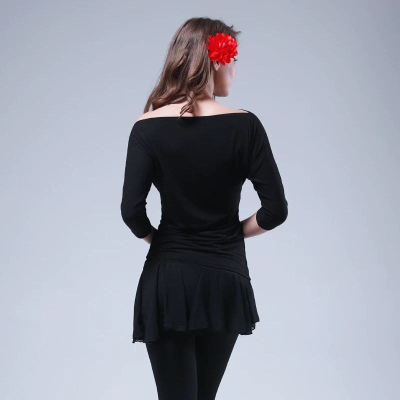 [CONNY舞蹈服装成人女士上衣拉丁舞练功服国标七分袖形体服摩登舞]