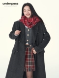 underpass Оригинальное дизайнерское ретро стеганое шерстяное длинное шерстяное пальто