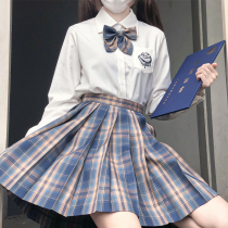  (Hanamimori)Original spot “Hanjiang Snow” Orthodox jk grid skirt Uniform pleated skirt Short skirt skirt