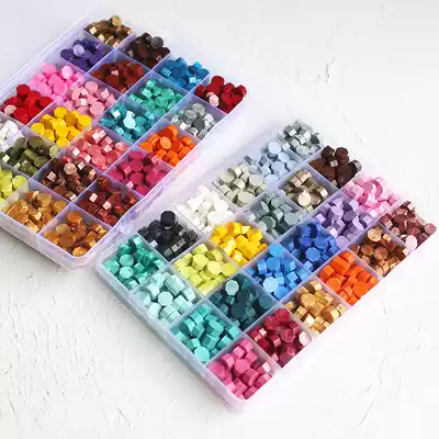 Split transparent box set mixed color pink gold powder paint wax storage seal seal wax particles metal particles