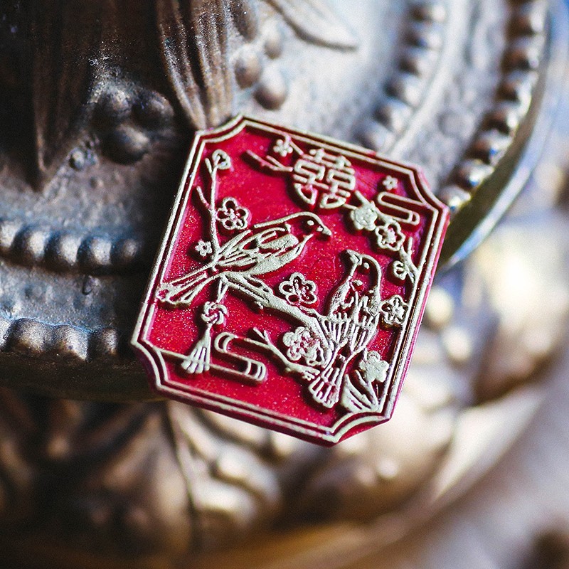 delife Upper Brow Top Brow Fire Lacquer Seal Original Chinese Wedding Wedding Invited Cambodia Please post with ceremony wax stamp-Taobao