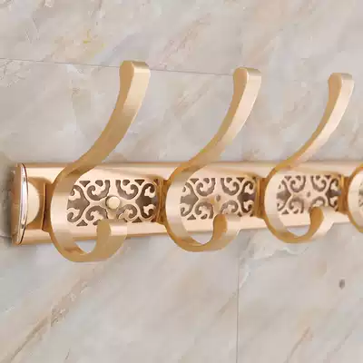 Space aluminum hanging hook Wall fitting fitting room clothes adhesive hook row hook wall bathroom gold clothes hanging wall hanger