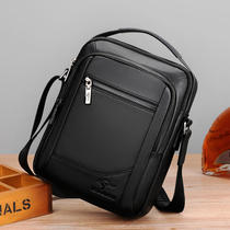 Genuine Leather Mens Bag Single Shoulder Bag Inclined Satchel Casual Business Small Bag Men Small Handbag Mini Bull Leather Bag Mobile Phone Bag