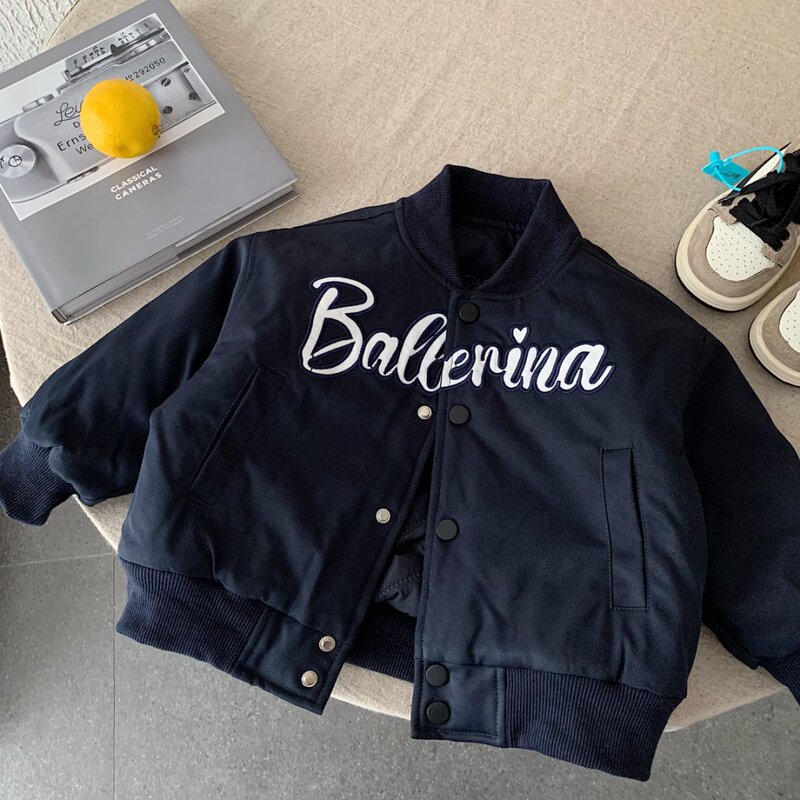 Boys' Spring, Autumn, and Winter Baseball Jacket, Children's Thick Cotton Coat, 2026 New Thin Parka, Baby Clothing