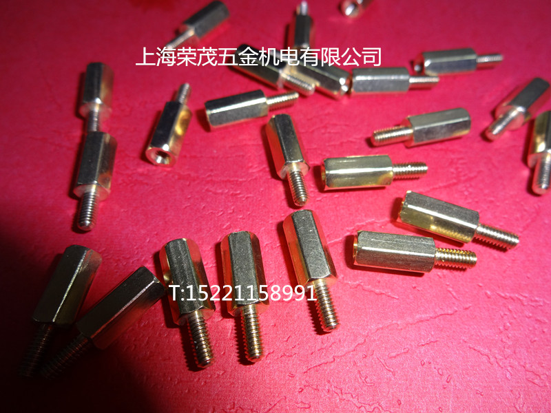 Short tooth single head copper stud internal and external silk copper stud hexagonal copper stud copper isolation column M3 *L 3
