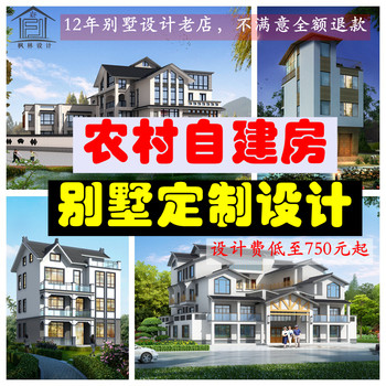 Rural self-built house villa design two-and-a-half-three-story house b&b old house renovation construction drawing renderings design