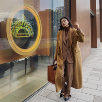 Mei Sanguan London coat full wool velvet handmade wool coat womens winter new retro double-sided wool coat