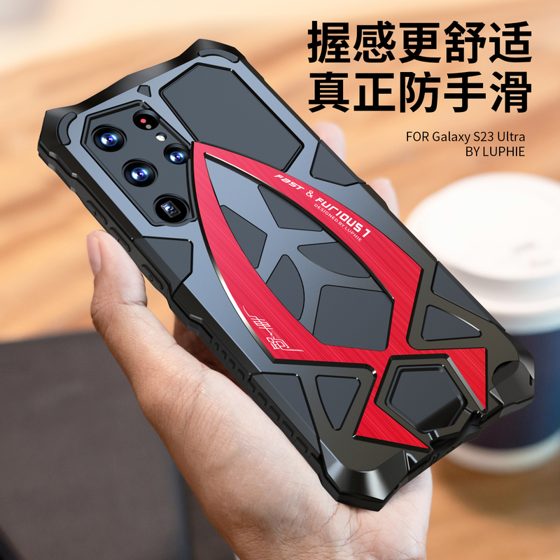 Metal + Silicone Three-Layer Protection, Suitable for Samsung X26 S25 S24 S23 Ultra S22 S21+A52 A72 Phone Case S21 Protective Case Cover Anti-Fall