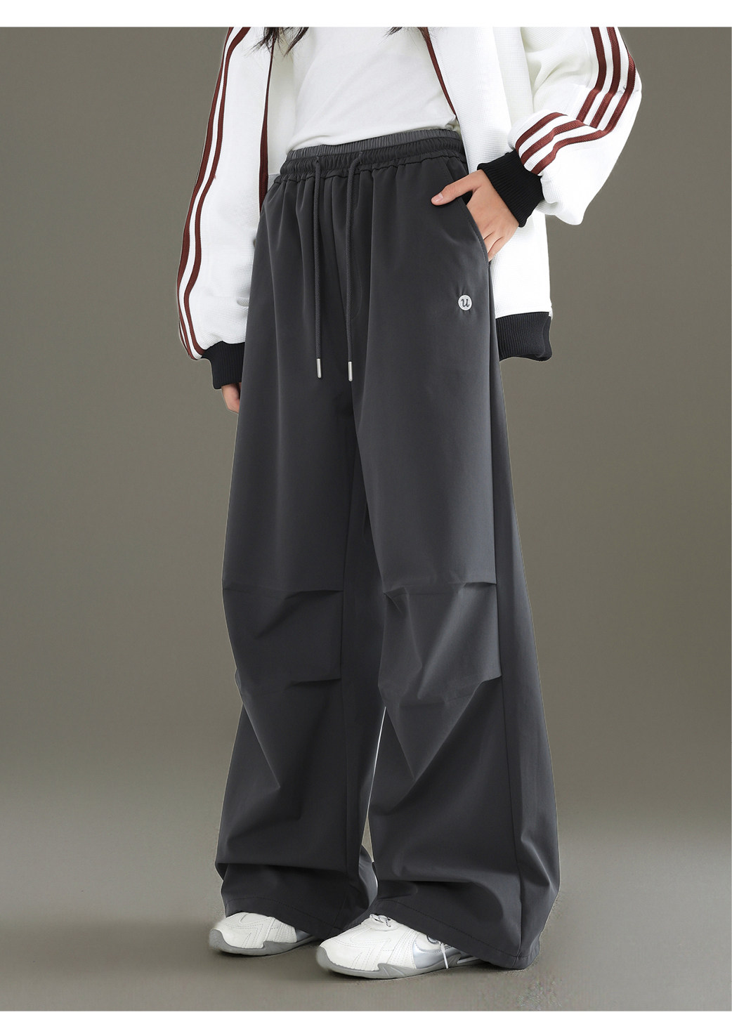 Girls' Cargo Pants Spring and Autumn 2026 New Straight-Leg Pants Youth Casual Pants Loose Fit Big Girl Sports Pants — 9