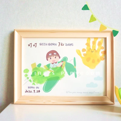 Самолет, памятные отпечатки рук, художественная роспись из натурального дерева, подарок на день рождения, «сделай сам»