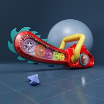 Childrens electric transparent luminous gear toy electric saw boy head knife saw son sword toy luminous stick girl